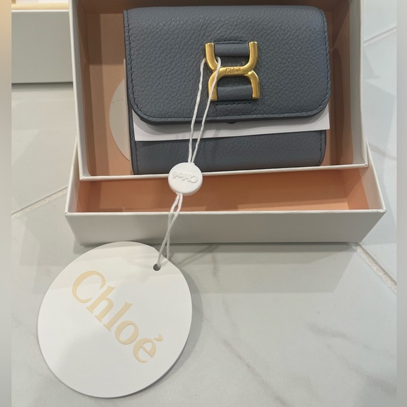 Chloe Marcie Small Tri-fold in Storm Blue NWT Wallet - Picture 8 of 12